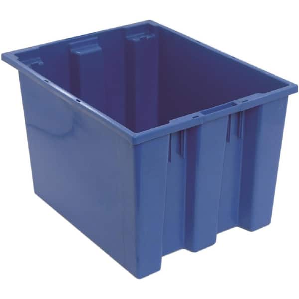 QUANTUM STORAGE SYSTEMS 12 Gal. Genuine Stack and Nest Tote in Blue (Lid Sold Separately) (6-Carton)