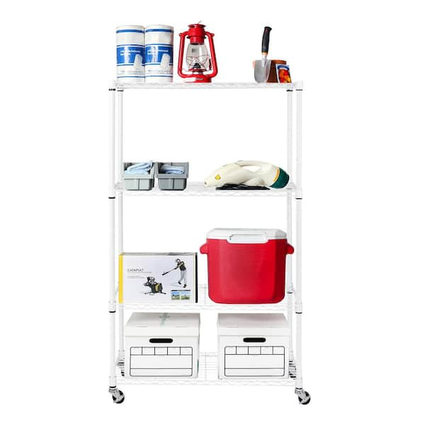 Seville Classics Steel Heavy Duty 7-Tier Utility Shelving Unit (48-in W x  14-in D x 52.5-in H), Chrome in the Freestanding Shelving Units department  at