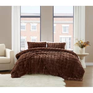 Brooklyn Loom Bubble Faux Fur Green Full/Queen Polyester Comforter Set ...
