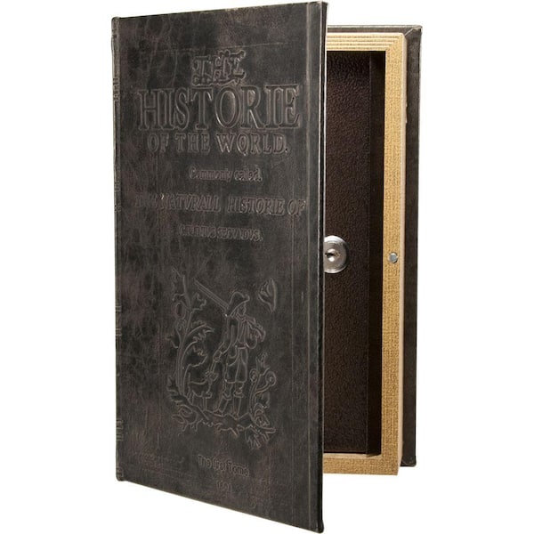 0.06 cu. ft. Steel Antique Book Lock Box Safe with Key Lock