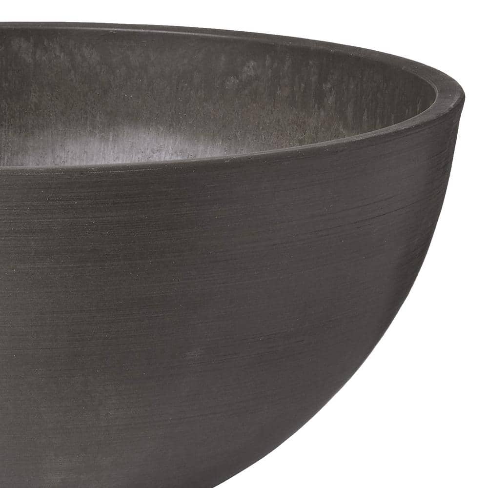 Eco-Friendly Simplicity 16" Dark Charcoal Round Bowl Planter