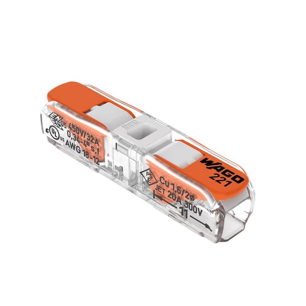 221 Series Lever-Nuts Inline Wire Splicing Connector, 20-12 AWG. (25-Piece)