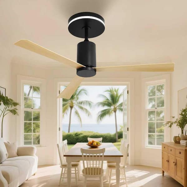 52 in. Indoor Black Noiseless 3 Durable ABS Blades Reversible DC Motor Ceiling Fan with 6 Speeds and Remote Control