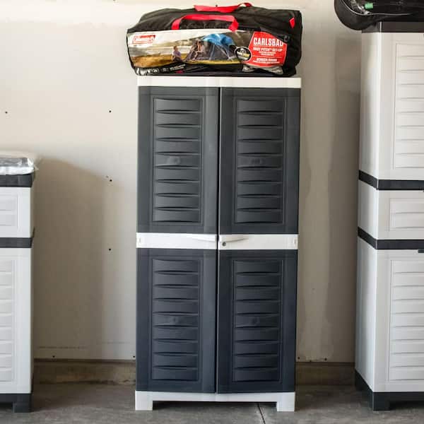 Sunnydaze Lockable Storage 23.5 in. W x 48.75 in. H x 14 in. D
