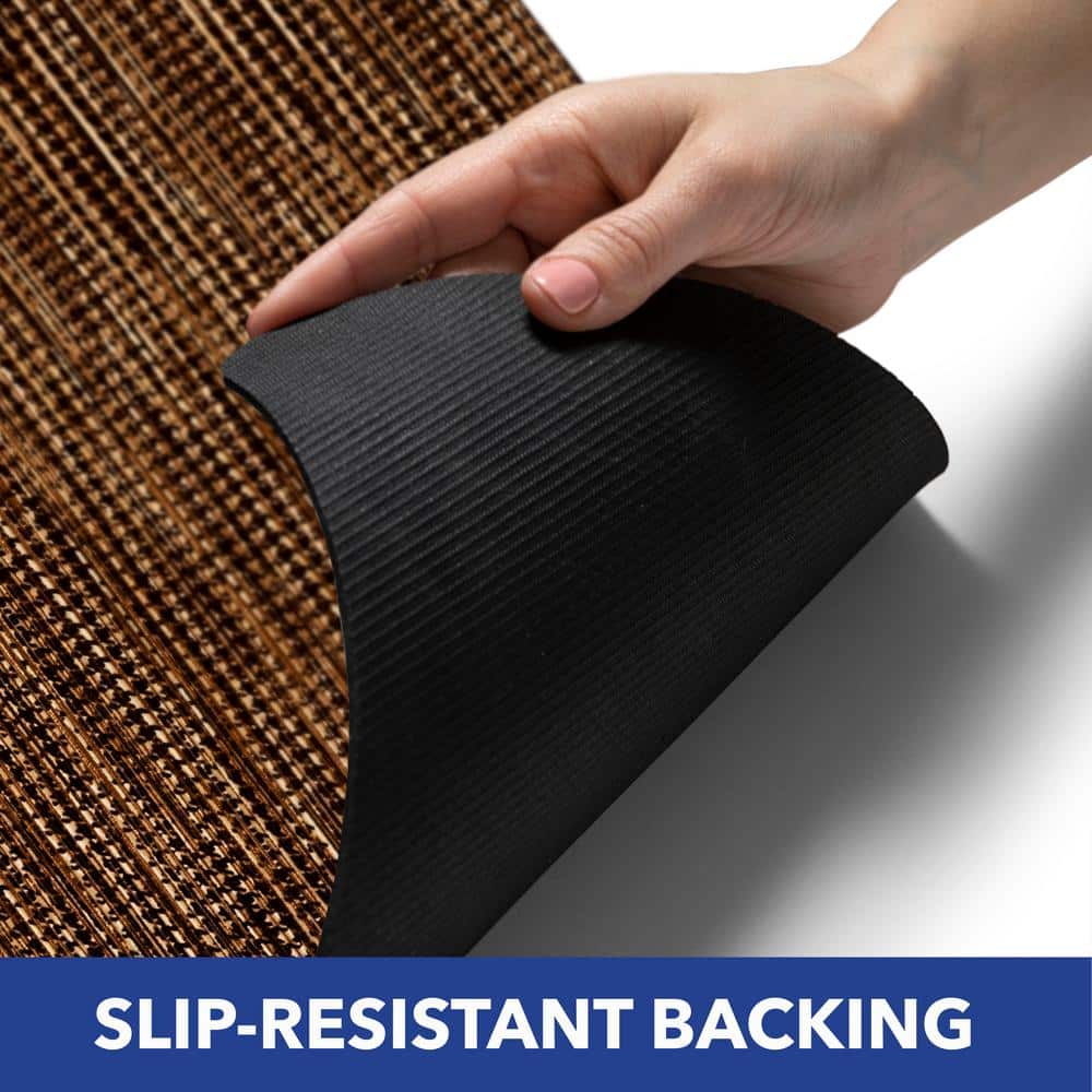 Smooth Step Brown and Black Rubber Kitchen Doormat