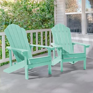 Apple Green HIPS Plastic Weather Resistant Adirondack Chair for Outdoors (2-Pack)