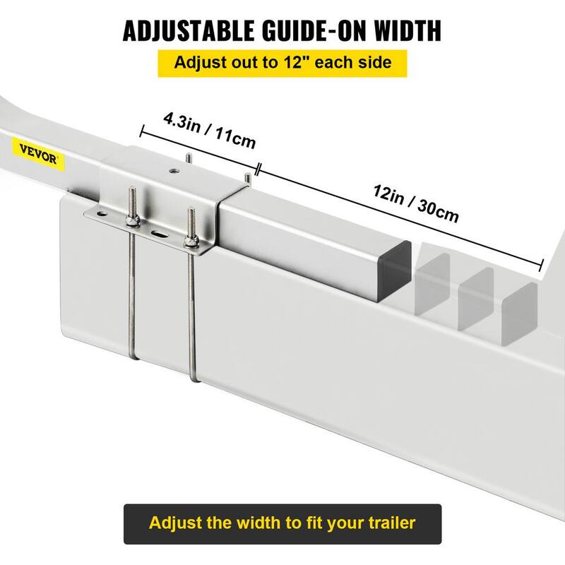 Boat Trailer Guide-on, 60 in. 2PCS Steel Trailer Post Guide ons, w/White PVC Tube Covers, Mounting Accessories Included