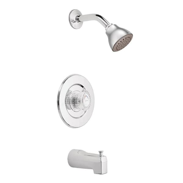 MOEN Chateau Single Handle Tub and Shower Trim in Chrome Valve Not Included
