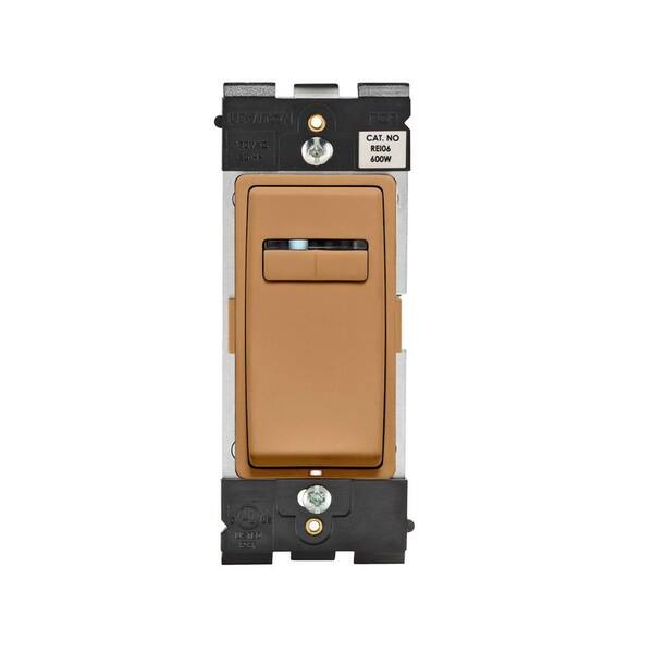 Leviton Renu 600-Watt Single Pole Slide Dimmer - Warm Caramel-DISCONTINUED