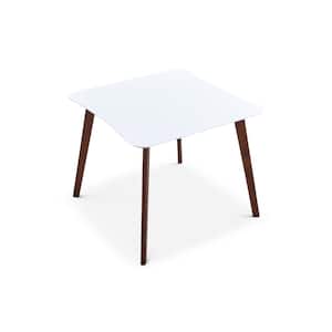 Lexington Mid Century Modern White Wood Top 35.4 in. 4 Legs Dining Table Seats 4