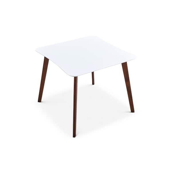 Ashcroft Furniture Co Lexington Mid Century Modern White Wood Top 35.4 in. 4 Legs Dining Table Seats 4