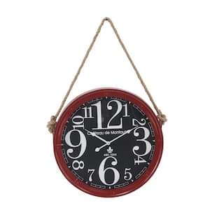 Multi-Colored Contemporary Wall Clock with Rope Hanger