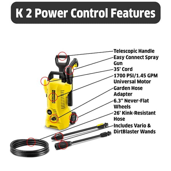 Karcher K 2 Power Control Car & Home Kit 1700 PSI Pressure Washer