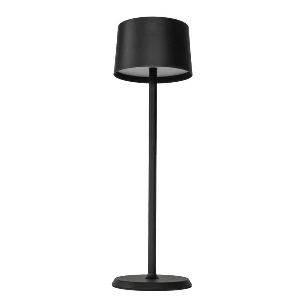 AMERELLE Hudson 14 in. Matte Black Rechargeable Integrated LED Table Lamp
