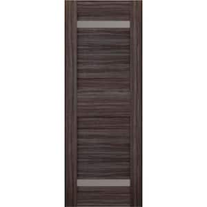 Imma 17.75 in. x 83.25 in. No Bore Solid Core 2-Lite Frosted Glass Gray Oak Finished Wood Composite Interior Door Slab