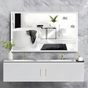 Shaila 60 in. W x 36 in. H Rectangular Metal Framed Wall Bathroom Vanity Mirror White