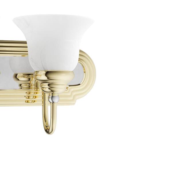 Polished Brass Chrome Bathroom Vanity Light Mouth Blown Glass 