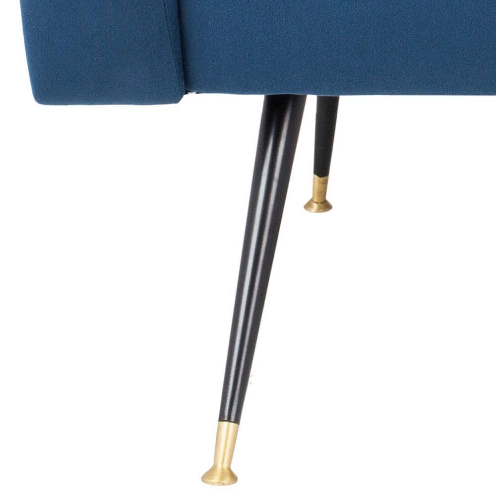 Navy Velvet Mid Century Modern Accent Chair with Gold Legs