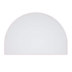 48 in. W x 32 in. H Framed Arched Bathroom Vanity Mirror in Pink