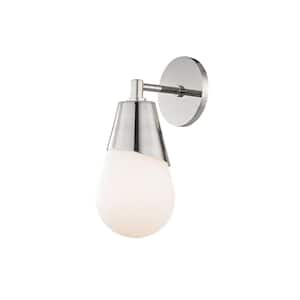 Cora 1-Light Polished Nickel Wall Sconce