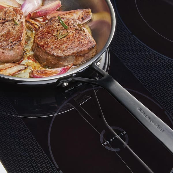 Edition Ceramic Nonstick 4QT Saute Pan with Helper Handle and Lid, PFAS-Free,  Gold Air fryer