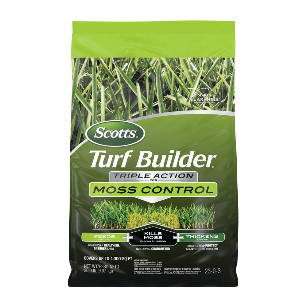 Scotts Turf Builder Triple Action For Moss Control, 20 Lbs. Moss Killer ...