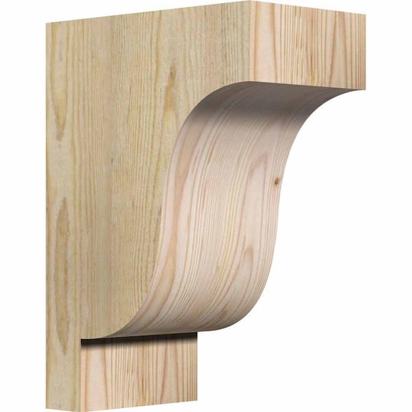 Ekena Millwork 6 in. x 10 in. x 14 in. Douglas Fir Newport Rough Sawn Corbel