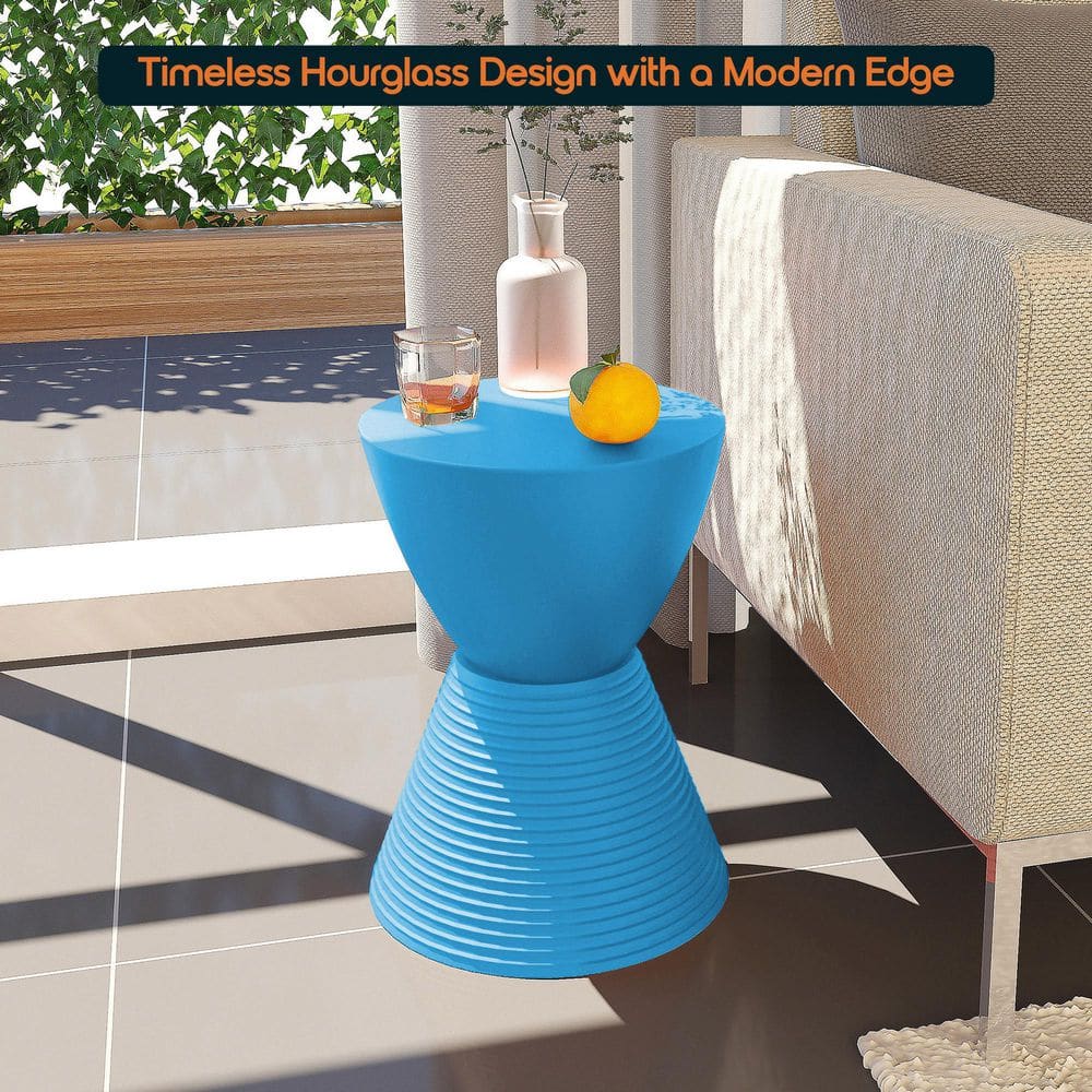 Boyd 11.75 in. W Green Modern Round Plastic Accent Contemporary Lightweight Side End Table - thumbnail 3