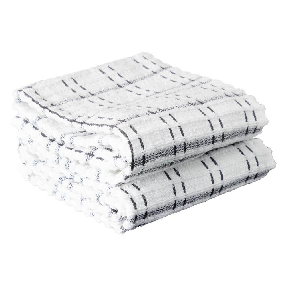 2pk Cotton Waffle Terry Kitchen Towels Gray - Threshold™