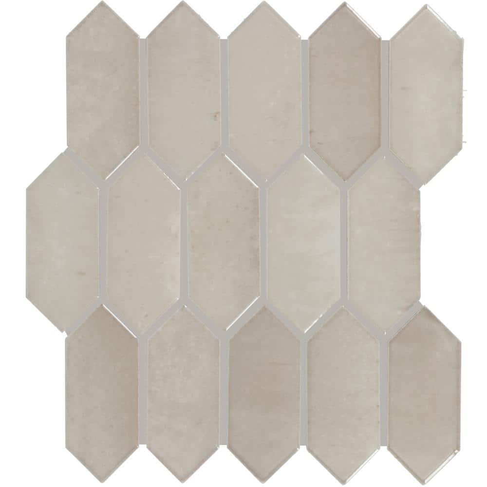 Miramo Sand 3 in. x 2-3/4 in. Glossy Ceramic Picket Mosaic Tile Sample price history on PriceWatchPro