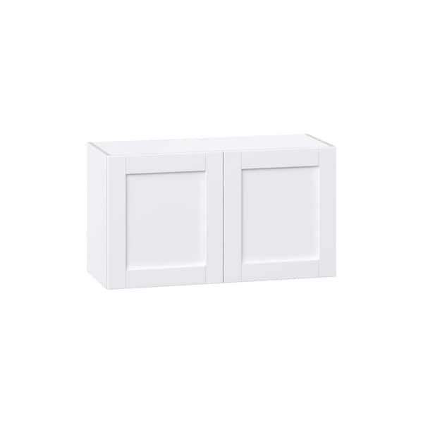 J COLLECTION Milton 36 in. W x 14 in. D x 20 in. H Assembled Shaker Wall Bridge Kitchen Cabinet in Bright White
