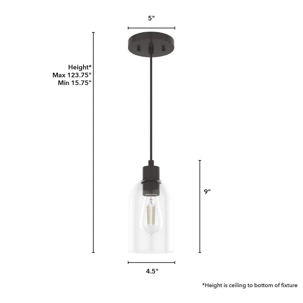 Noble Bronze Mini LED Pendant with Seeded Glass Shade