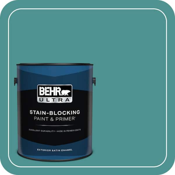 BEHR ULTRA 1 gal. #500D-6 Mirage Lake Satin Enamel Exterior Paint & Primer