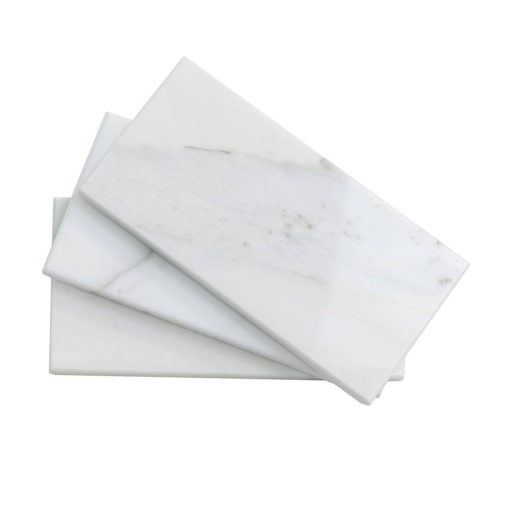 White Polished Marble 3x6 Subway Tile for Kitchen and Bathroom