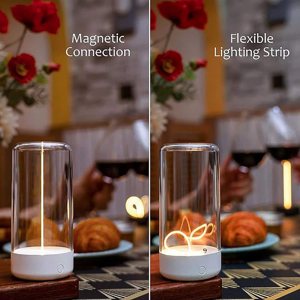 Mini White Cordless LED Table Lamp with Magnetic Filament