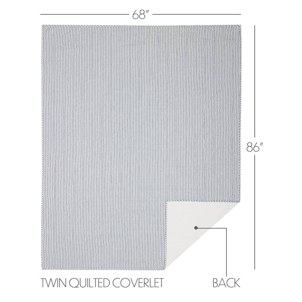Twin Blue Cotton Reversible Kids Quilt Set