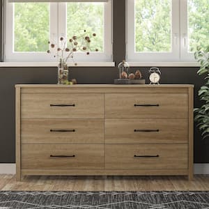 Augusta 6-Drawer Wide Dresser, Natural