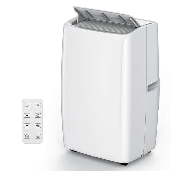 14,000 BTU (DOE) Portable Air Conditioner Cools 750 sq. ft. with Dehumidifier, Fan, Remote Control, Sleep Mode in White