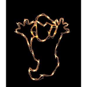 15 in. Lighted Ghost Halloween Window Silhouette Decoration