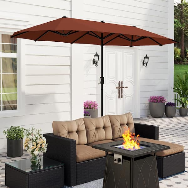 PHI VILLA 13 ft. Market Patio Umbrella No Weights 2-Side in