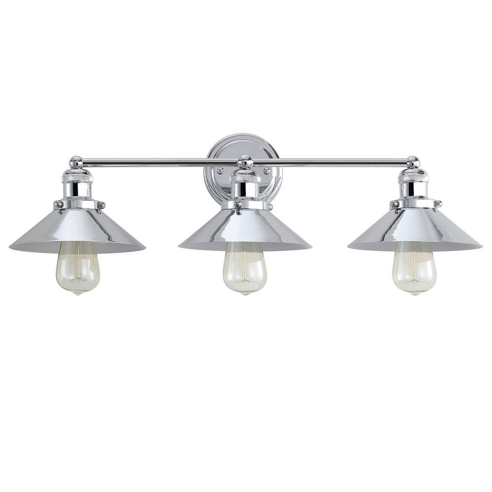 July 26.5" Chrome 3-Light Metal Vanity Light