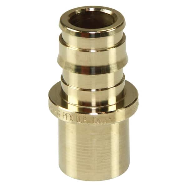 Uponor ProPEX 1 In. PEX-A Expansion Barb X 1 In. Lead-Free Brass Copper Press Fitting Adapter 10 Pack Lfp4501010