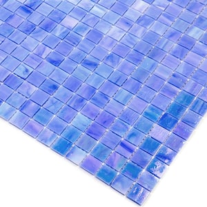 Skosh Glossy Rainbow Blue 11.6 in. x 11.6 in. Glass Mosaic Wall and Floor Tile (18.69 sq. ft./case) (20-pack)