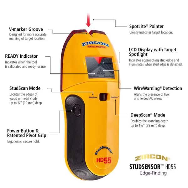Zircon StudSensor HD55 Stud Finder 65945 - The Home Depot