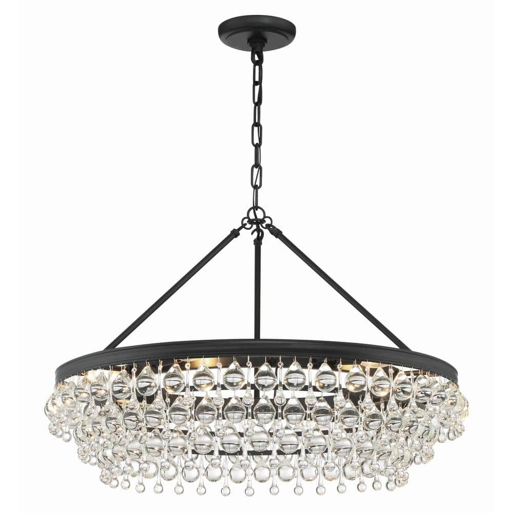 Crystorama Calypso 6-Light Matte Black Chandelier 275-MK - The Home Depot