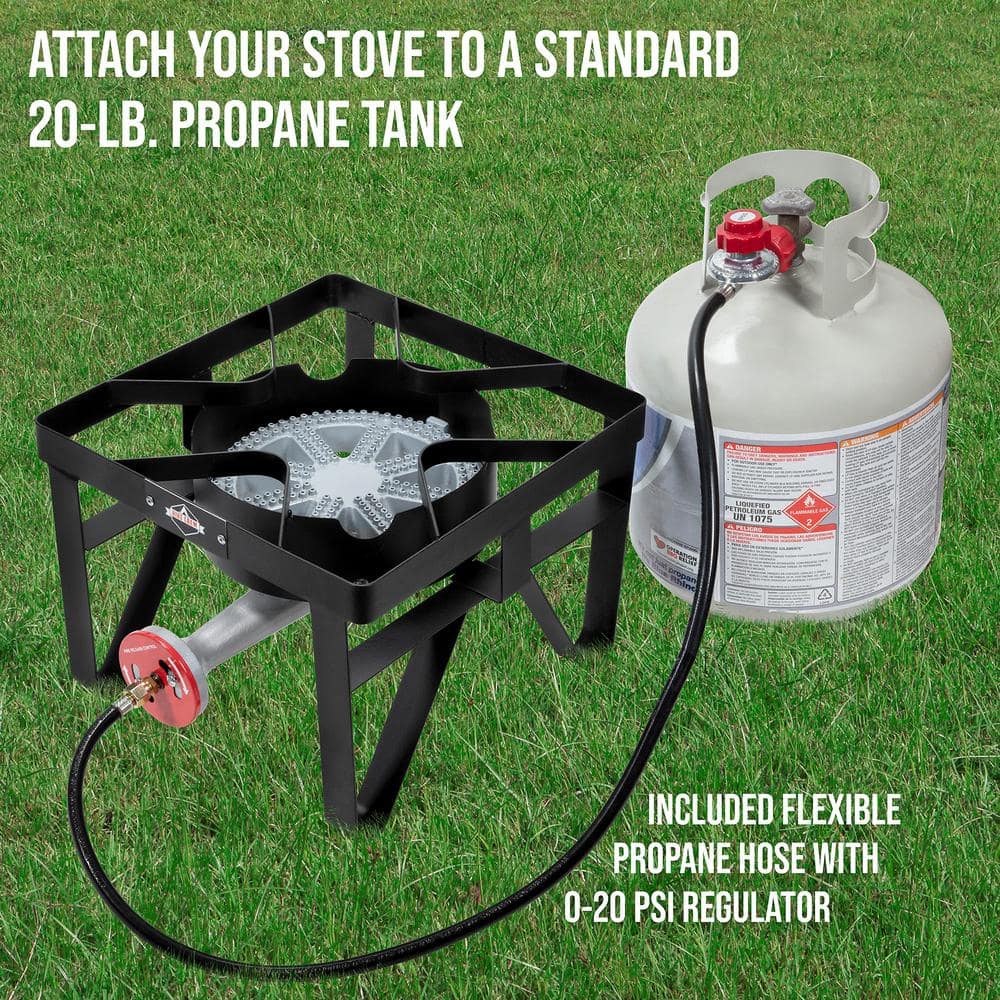 Hike Crew Black Cast Iron Single Burner Portable Gas Stove
