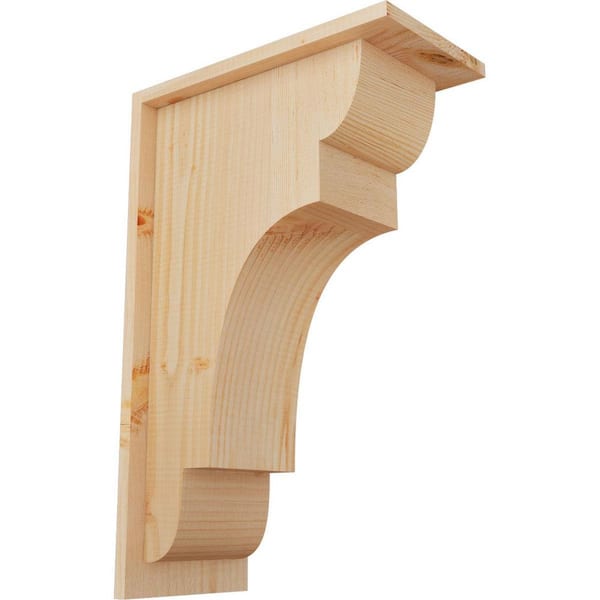Ekena Millwork 7-1/2 in. x 14 in. x 22 in. New Brighton Smooth Douglas Fir Corbel with Backplate
