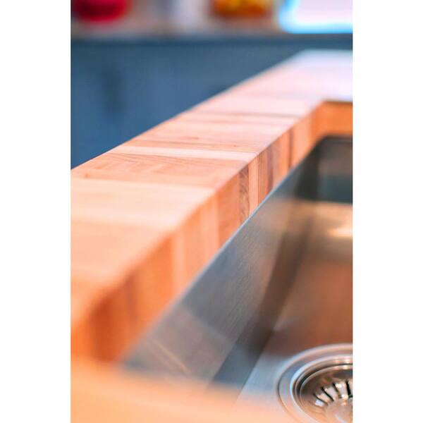 Unfinished Cherry 4 ft. L x 25 in. D x 1.5 in. T Butcher Block Countertop