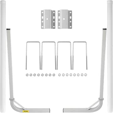 Boat Trailer Guide-on, 60 in. 2PCS Steel Trailer Post Guide ons, w/White PVC Tube Covers, Mounting Accessories Included