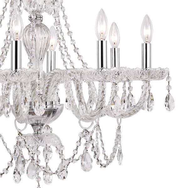 Decor Living 8 Light Crystal And Chrome Chandelier 104993gb 15 The Home Depot Decor Living 8 Light Crystal And Chrome, 8 Light Crystal And Chrome Chandelier